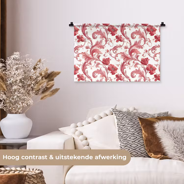 Wandkleed - Barok - Patroon - Rood — 4