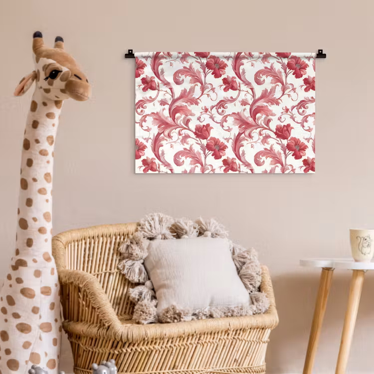 Wandkleed - Barok - Patroon - Rood — 5