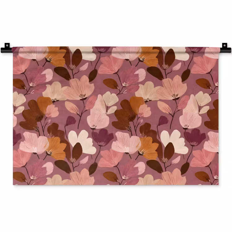 Wandkleed - Bloem - Patroon - Roze — 1