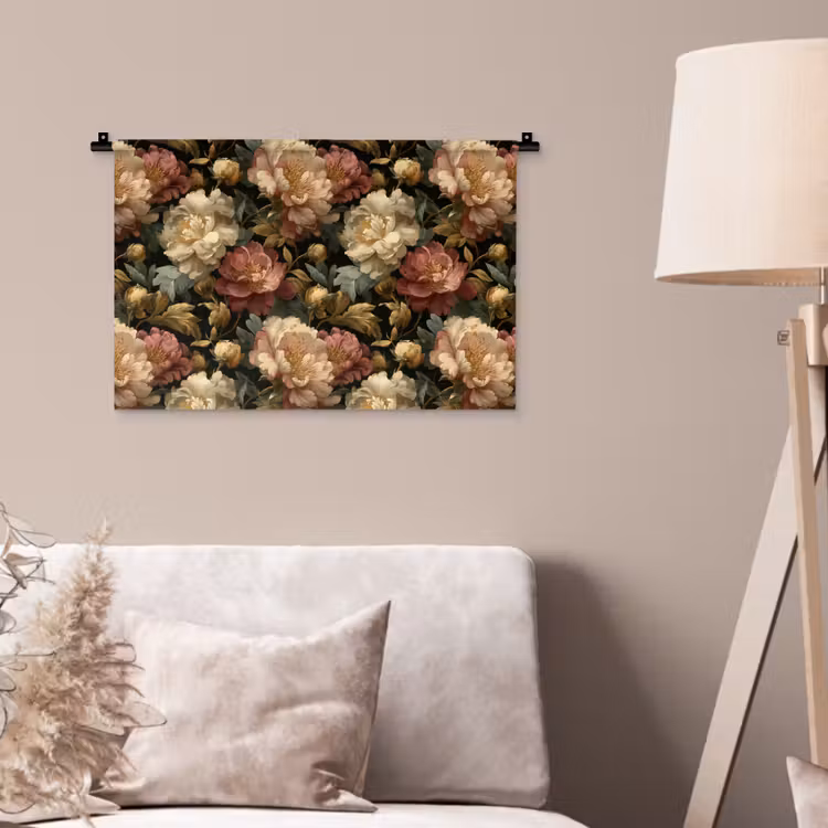 Wandkleed - Bloemen - Barok - Patroon - Roze - Crème — 2