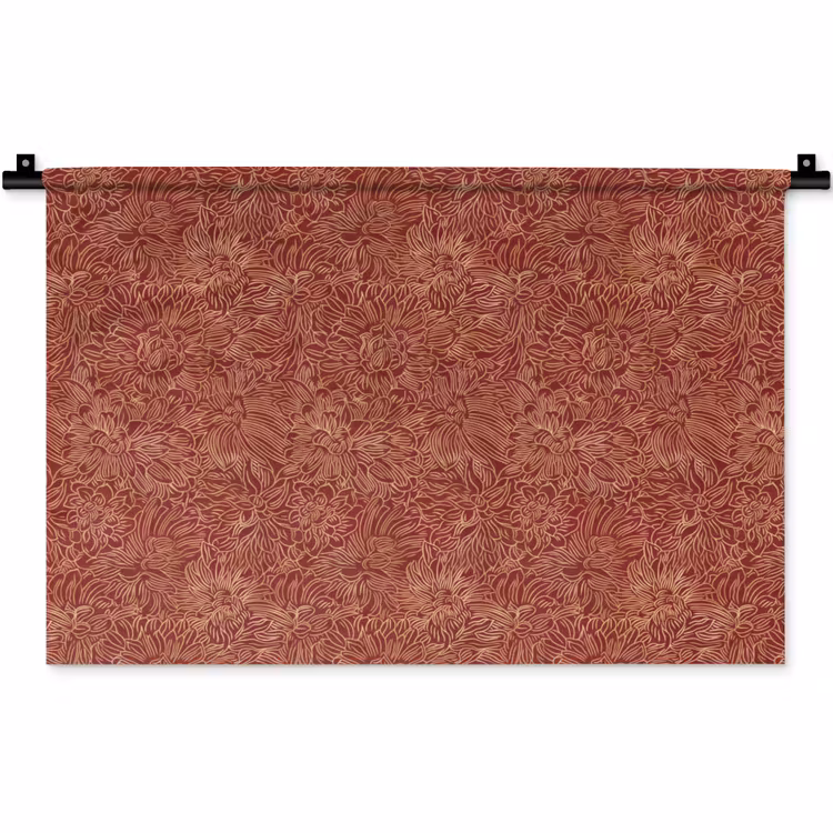 Wandkleed - Bloemen - Motief - Rood — 1