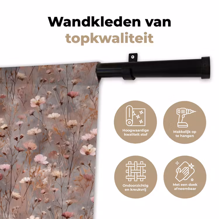 Wandkleed - Bloemen - Wild - Pastel — 3
