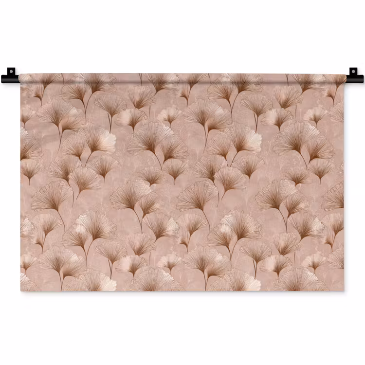Wandkleed - Ginkgo - Patroon - Roze — 1