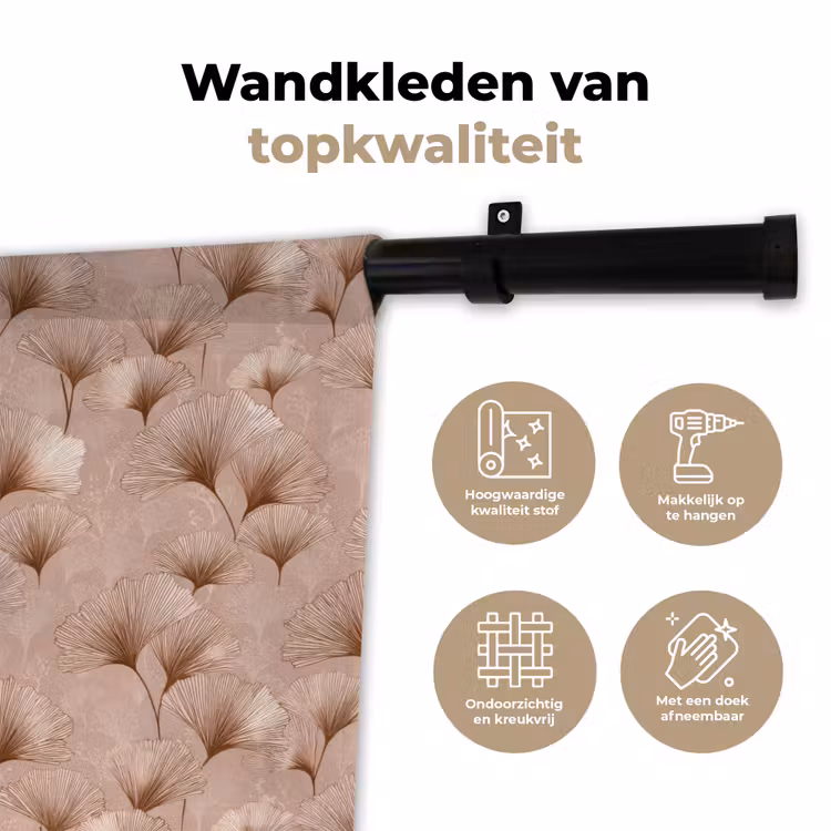 Wandkleed - Ginkgo - Patroon - Roze — 3