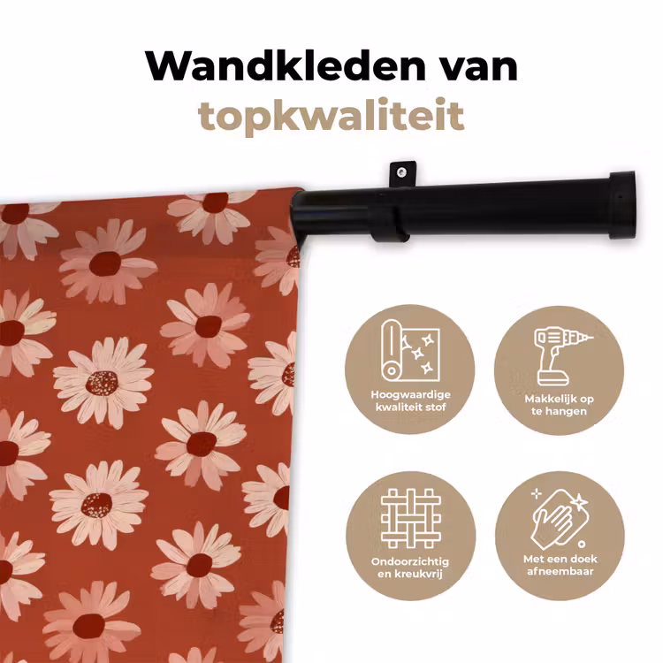 Wandkleed - Madelief - Retro - Terracotta — 3