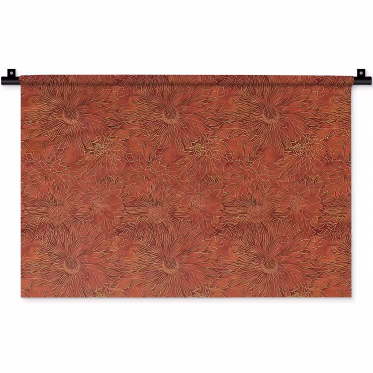 Wandkleed - Oosters - Bloemen - Terracotta — 1
