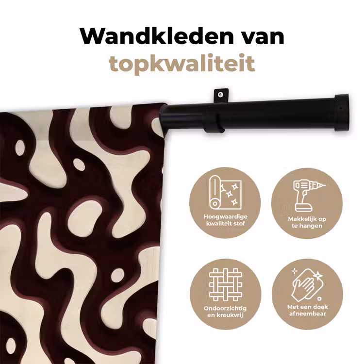 Wandkleed - Organisch - Krachtig - Bruin — 3