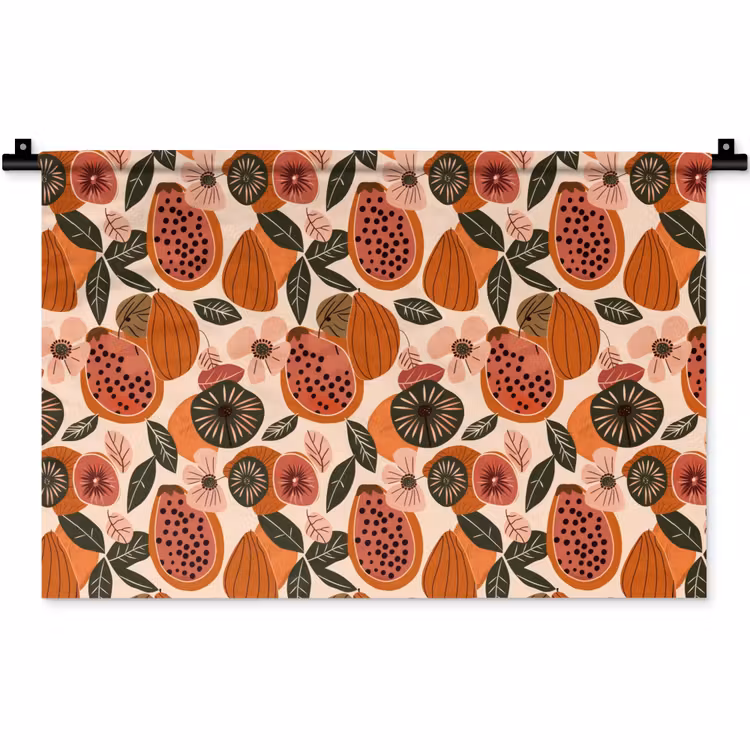 Wandkleed - Papaja - Bloesem - Oranje — 1