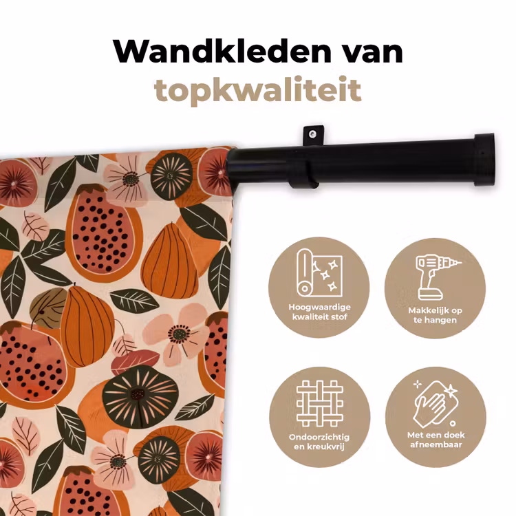 Wandkleed - Papaja - Bloesem - Oranje — 3