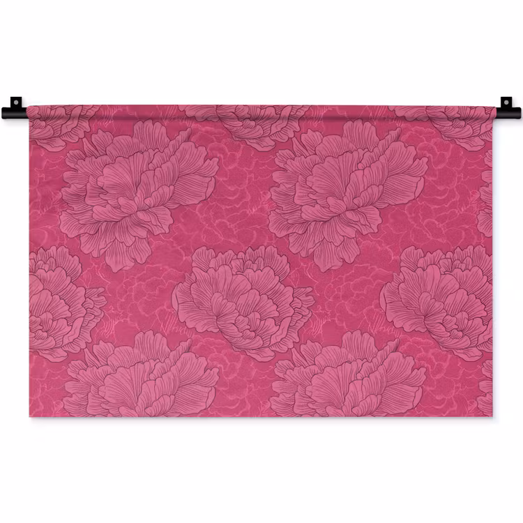 Wandkleed - Pioenrozen - Energiek - Roze — 1