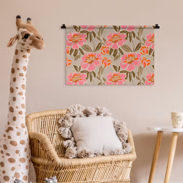 Wandkleed - Pioenrozen - Patroon - Roze — 5