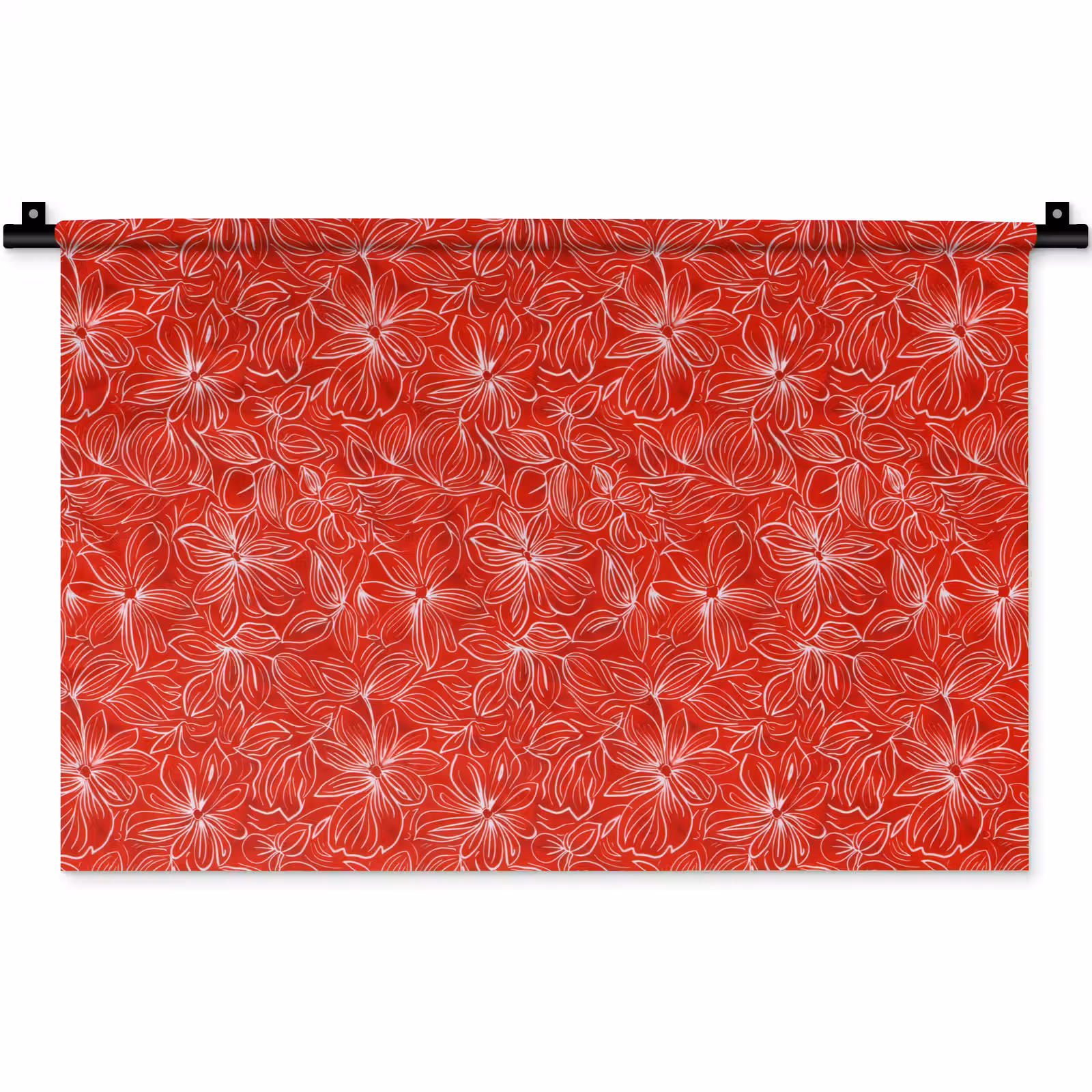 Wandkleed - Bloemen - Patroon - Rood — 1