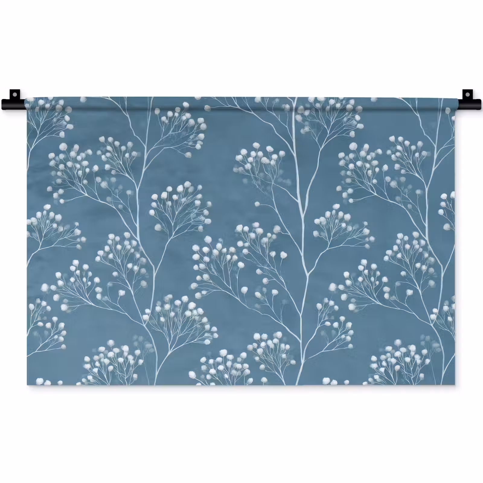 Wandkleed - Takken - Bessen - Patroon - Lichtblauw — 1