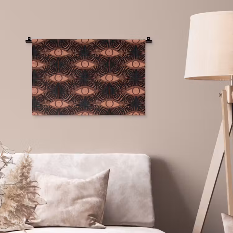 Wandkleed - Boheems - Oog - Bruin — 2