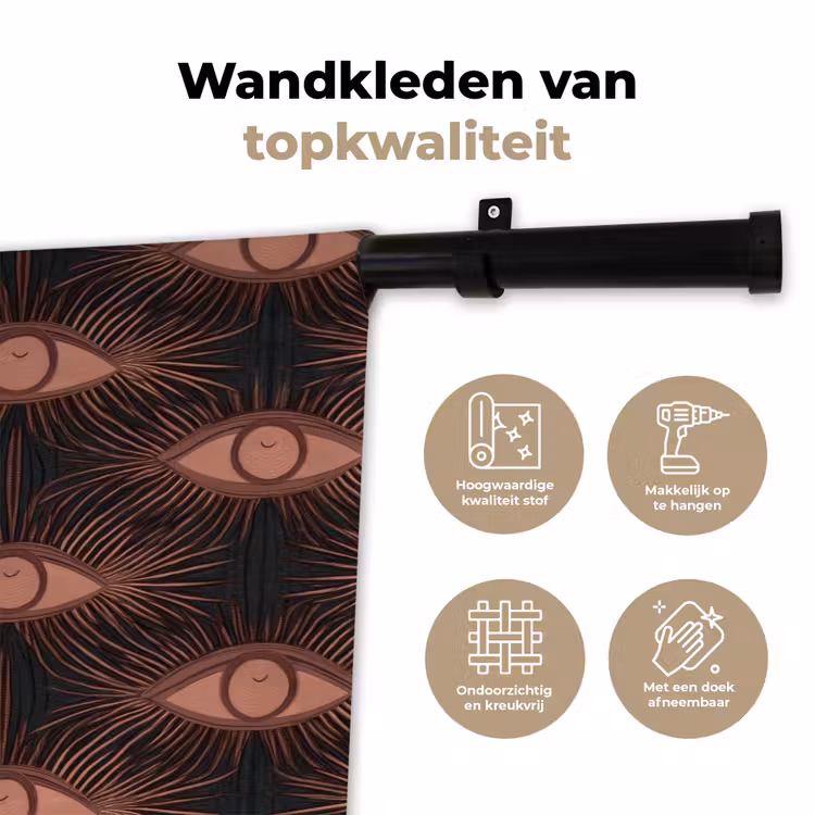 Wandkleed - Boheems - Oog - Bruin — 3
