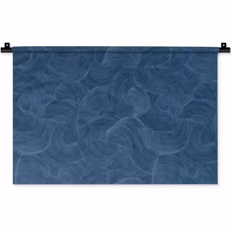 Wandkleed - Golven - Textuur - Patroon - Blauw — 1
