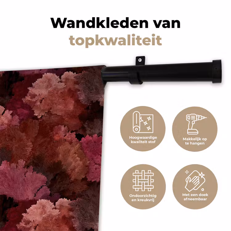 Wandkleed - Koraal - Textuur - Kleurrijk — 3