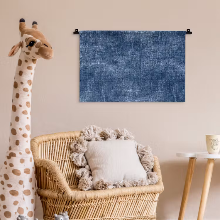 Wandkleed - Linnen - Textuur - Patroon - Denim - Rustiek — 5
