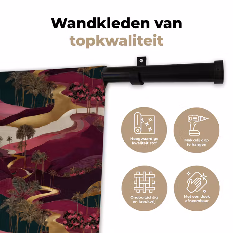 Wandkleed - Magisch - Palmbomen - Goud — 3