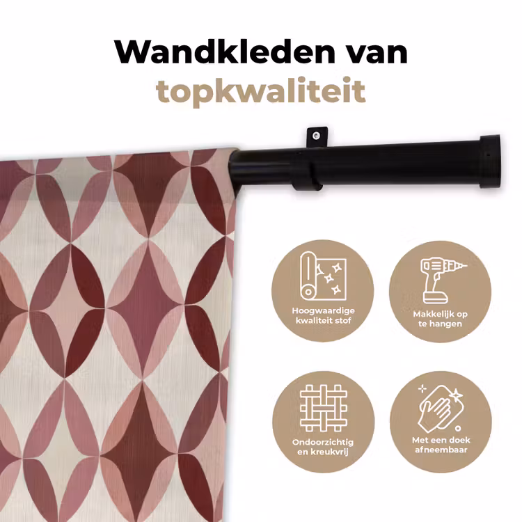 Wandkleed - Ovaal - Textuur - Roze — 3