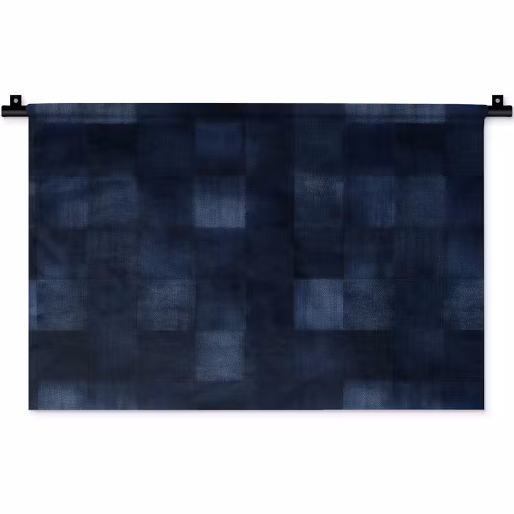 Wandkleed - Patroon - Ruit - Marineblauw — 1