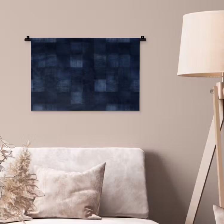 Wandkleed - Patroon - Ruit - Marineblauw — 2