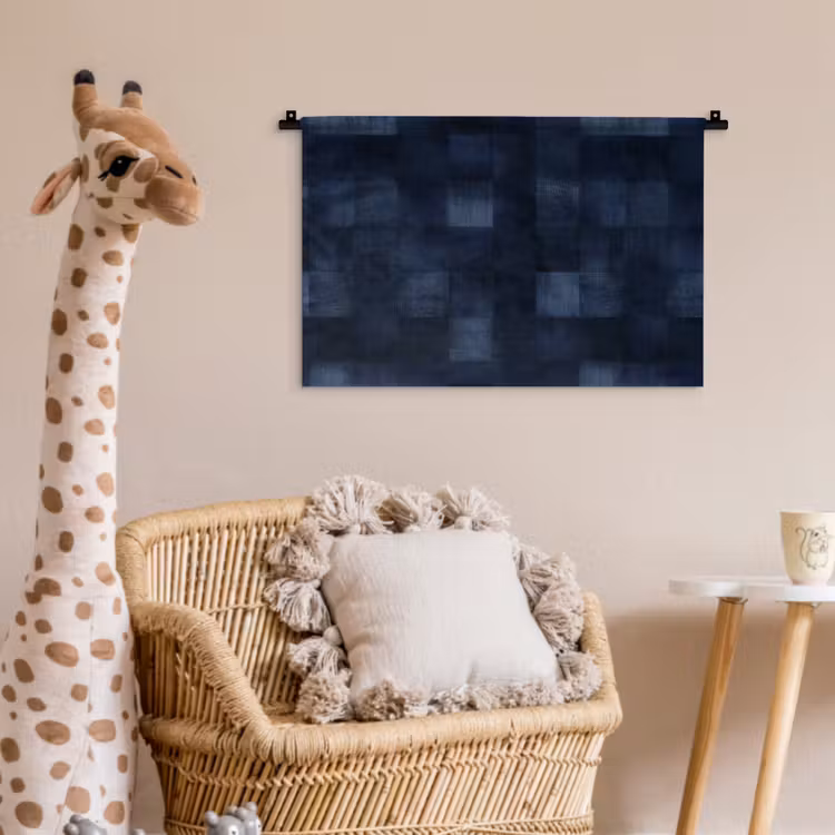 Wandkleed - Patroon - Ruit - Marineblauw — 5