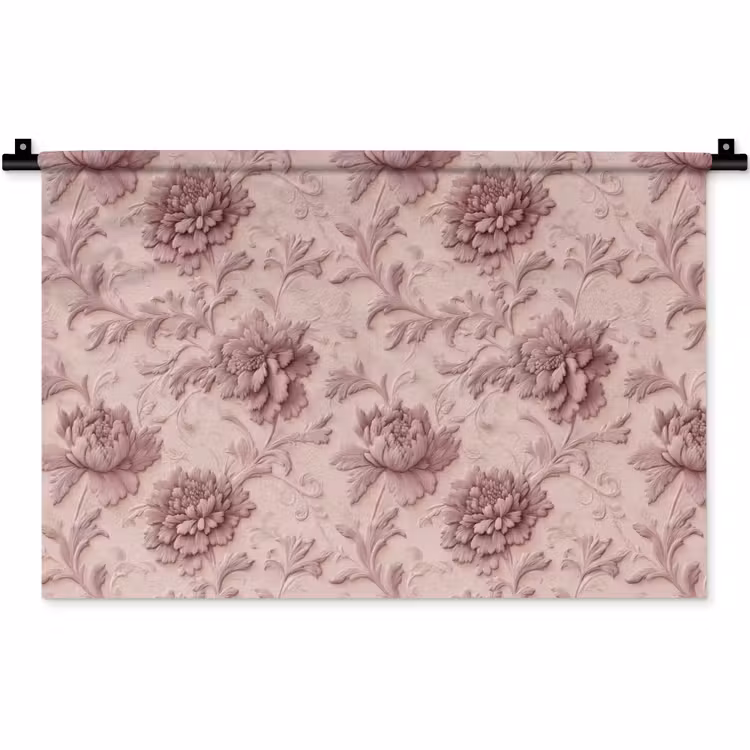 Wandkleed - Reliëf - Pioenrozen - Roze — 1