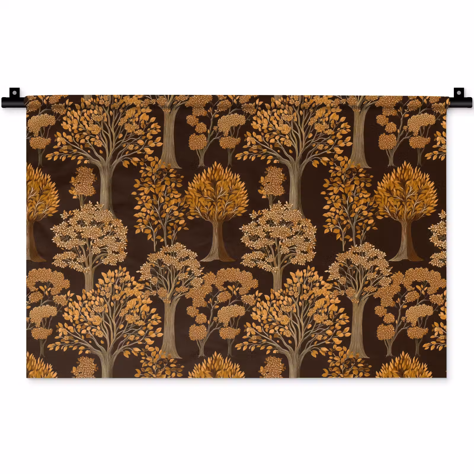 Wandkleed - Bomen - Patroon - Bruin — 1