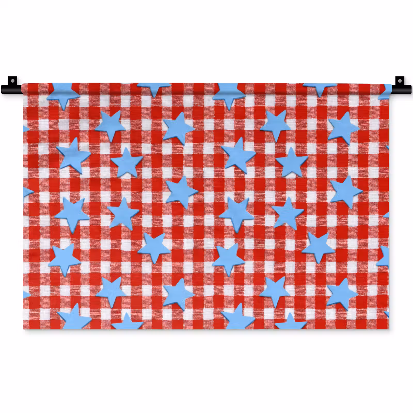 Wandkleed - Ruit - Sterren - Rood — 1