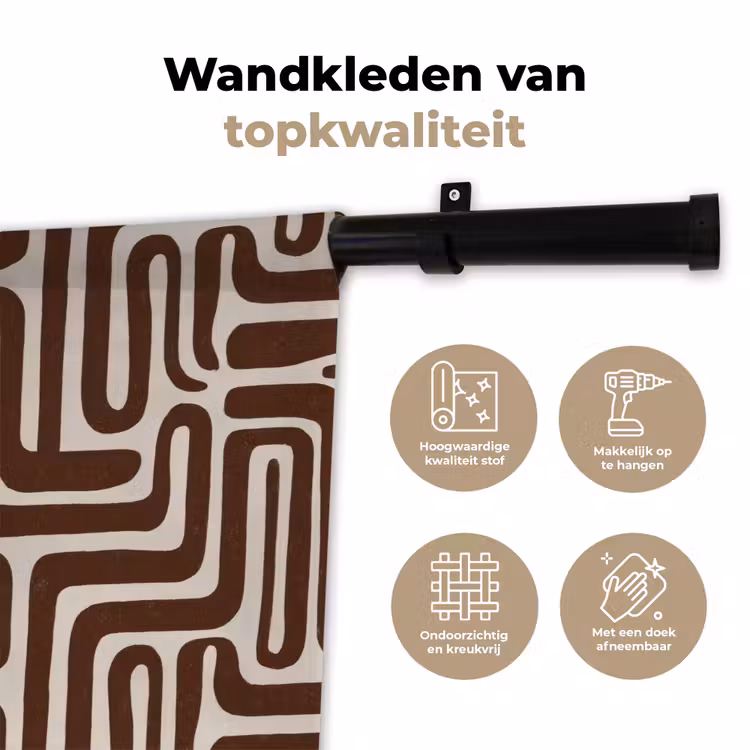 Wandkleed - Abstract - Patroon - Bruin — 3