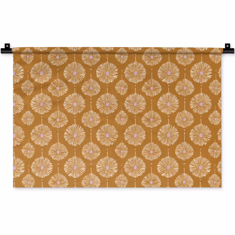 Wandkleed - Bloemen - Modern - Oker — 1