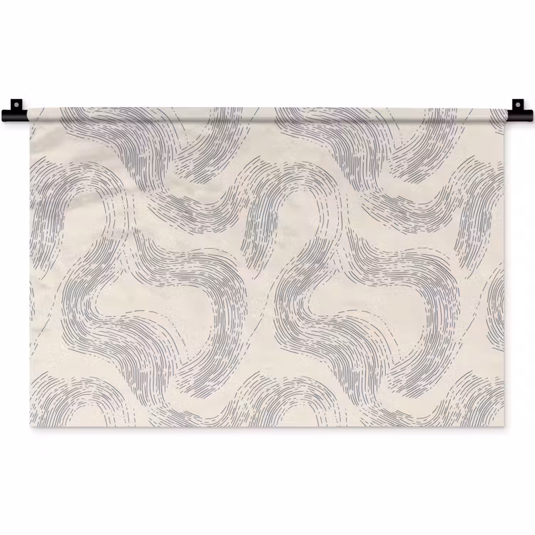 Wandkleed - Lijnen - Patroon - Beige - Minimalistisch — 1