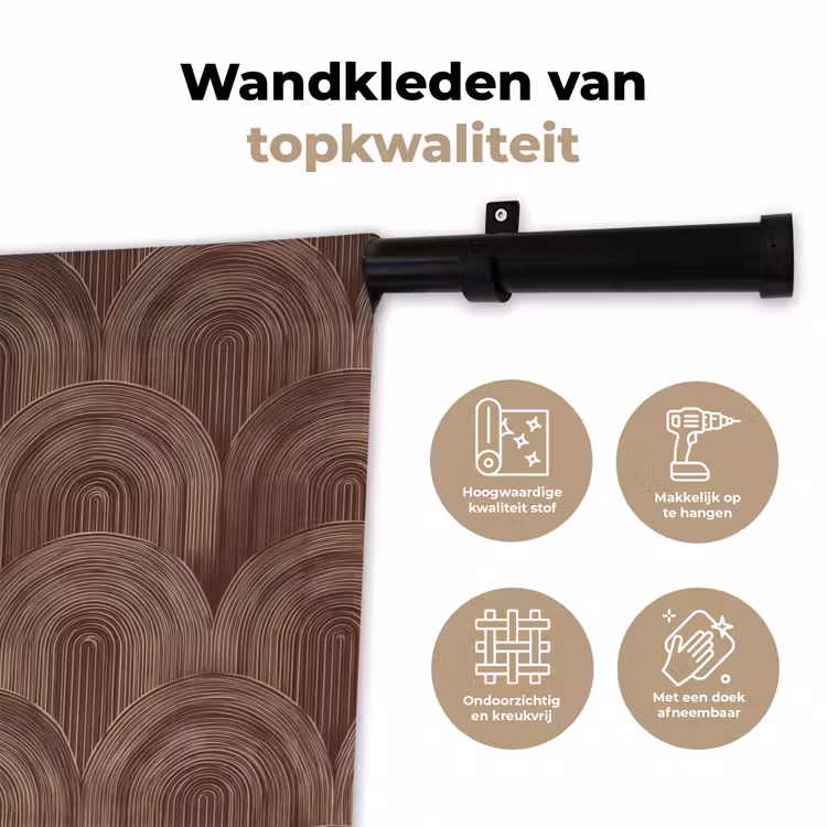 Wandkleed - Ritmisch - Effect - Bruin — 3