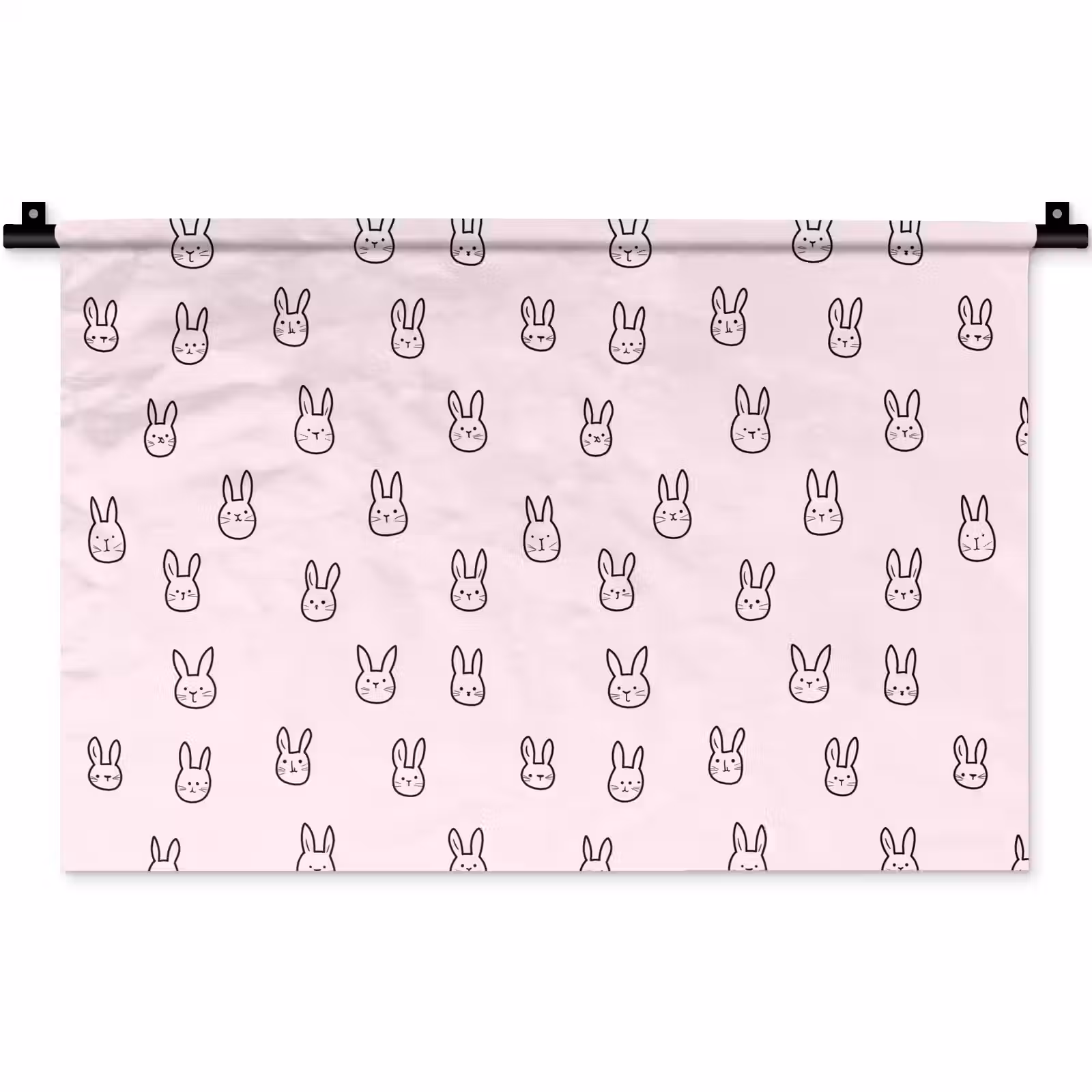 Wandkleed - Konijnen - Minimalistisch - Roze — 1