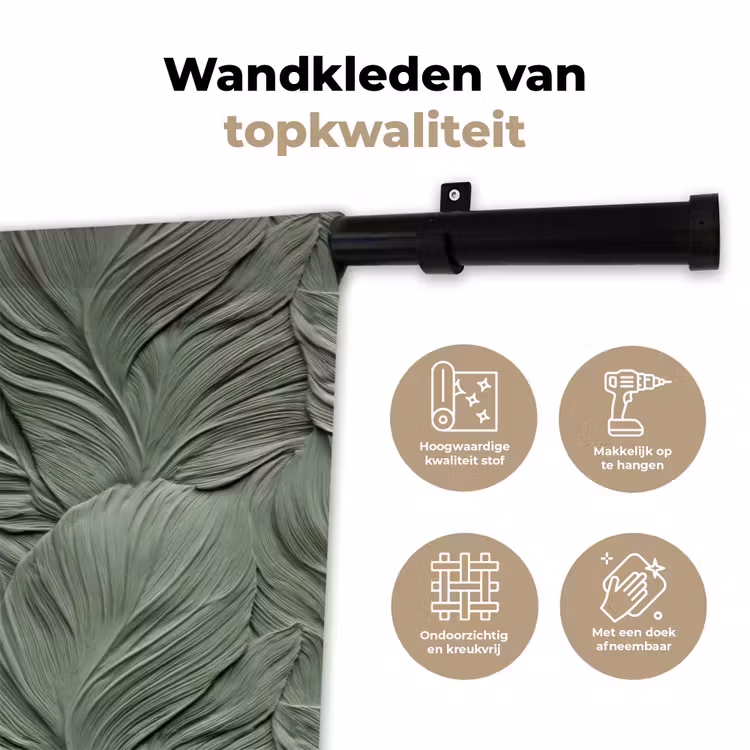 Wandkleed - Bladeren - Textuur - Groen — 3