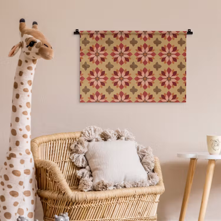 Wandkleed - Bloemen - Retro - Groen — 5