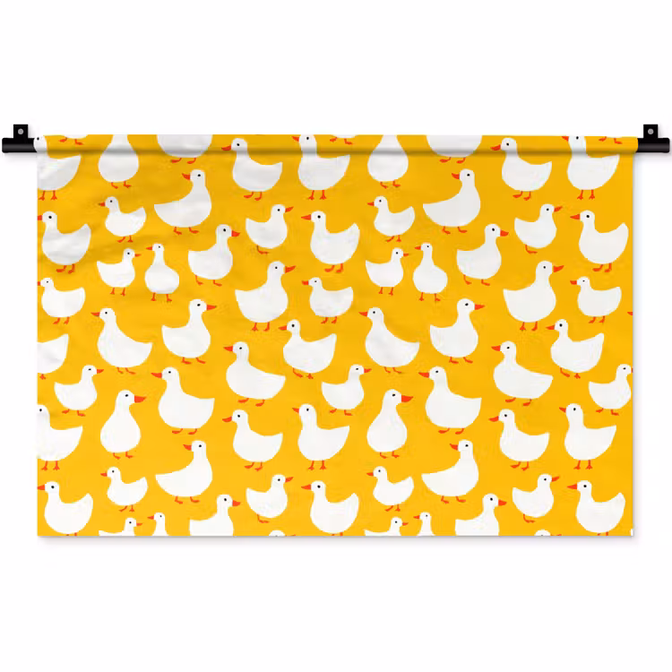 Wandkleed - Eendjes - Patroon - Geel — 1
