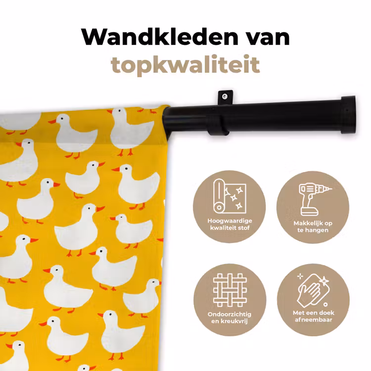 Wandkleed - Eendjes - Patroon - Geel — 3