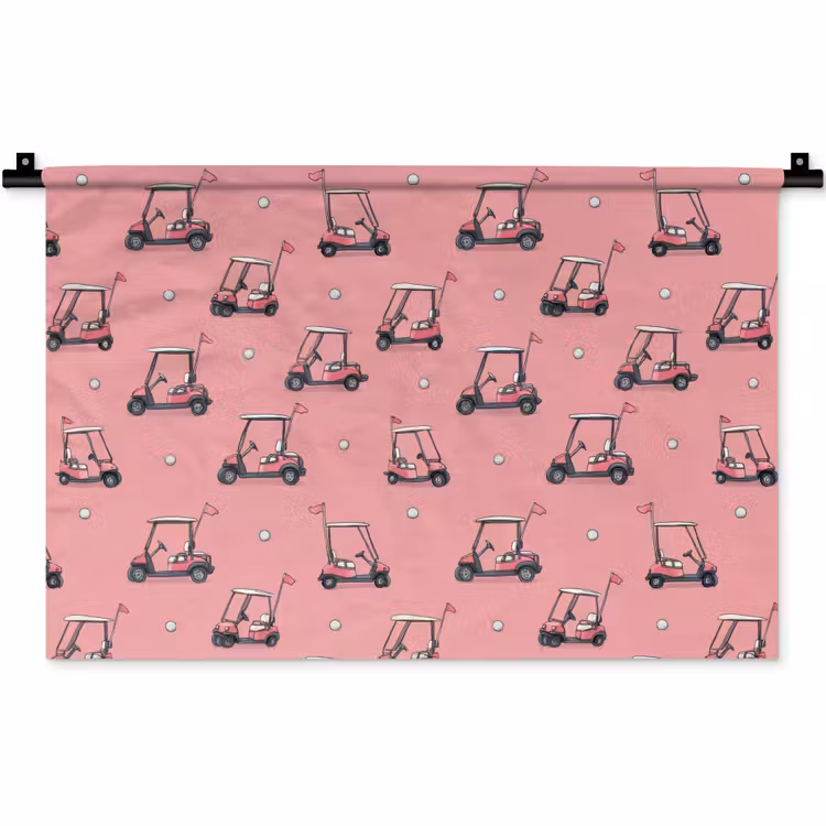 Wandkleed - Golfkar - Retro - Roze — 1