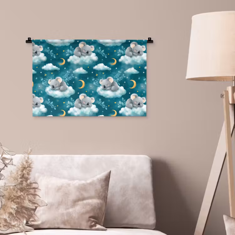 Wandkleed - Koala's - Betoverend - Blauw — 2