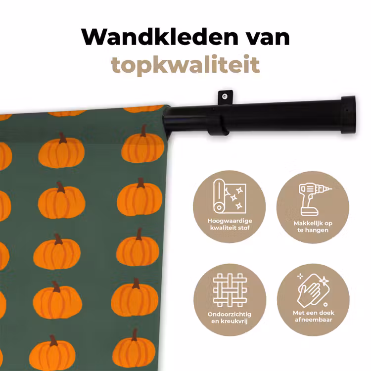 Wandkleed - Pompoen - Patroon - Oranje — 3