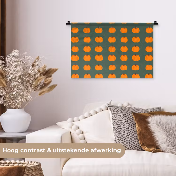 Wandkleed - Pompoen - Patroon - Oranje — 4