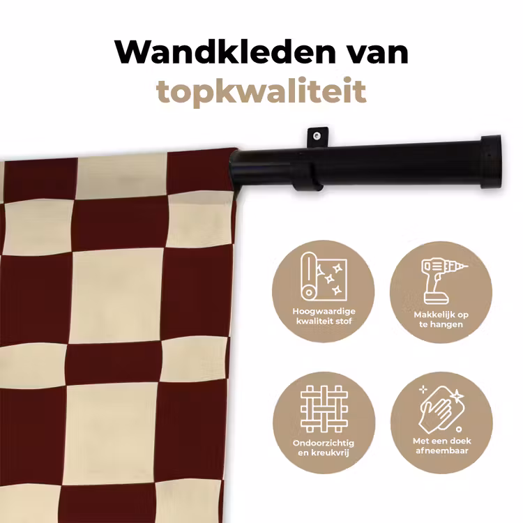 Wandkleed - Retro - Patroon - Bruin — 3