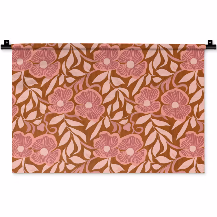 Wandkleed - Sfeer - Bloemen - Roze — 1