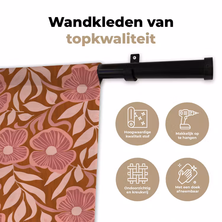 Wandkleed - Sfeer - Bloemen - Roze — 3