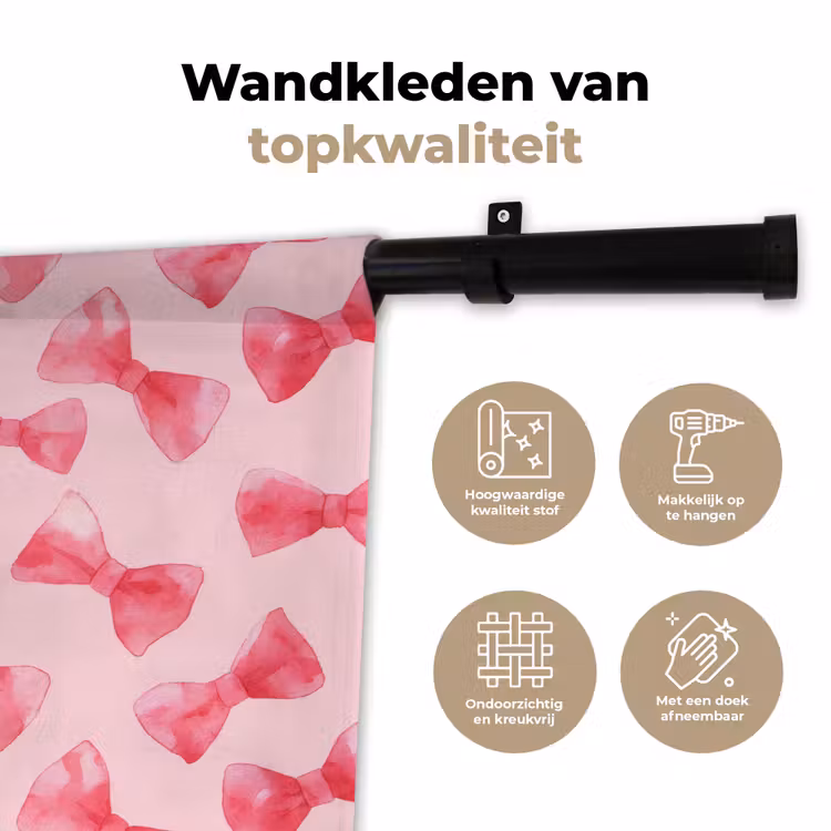 Wandkleed - Strikken - Aquarel - Roze — 3