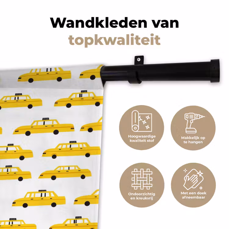 Wandkleed - Taxi - Iconisch - Geel — 3