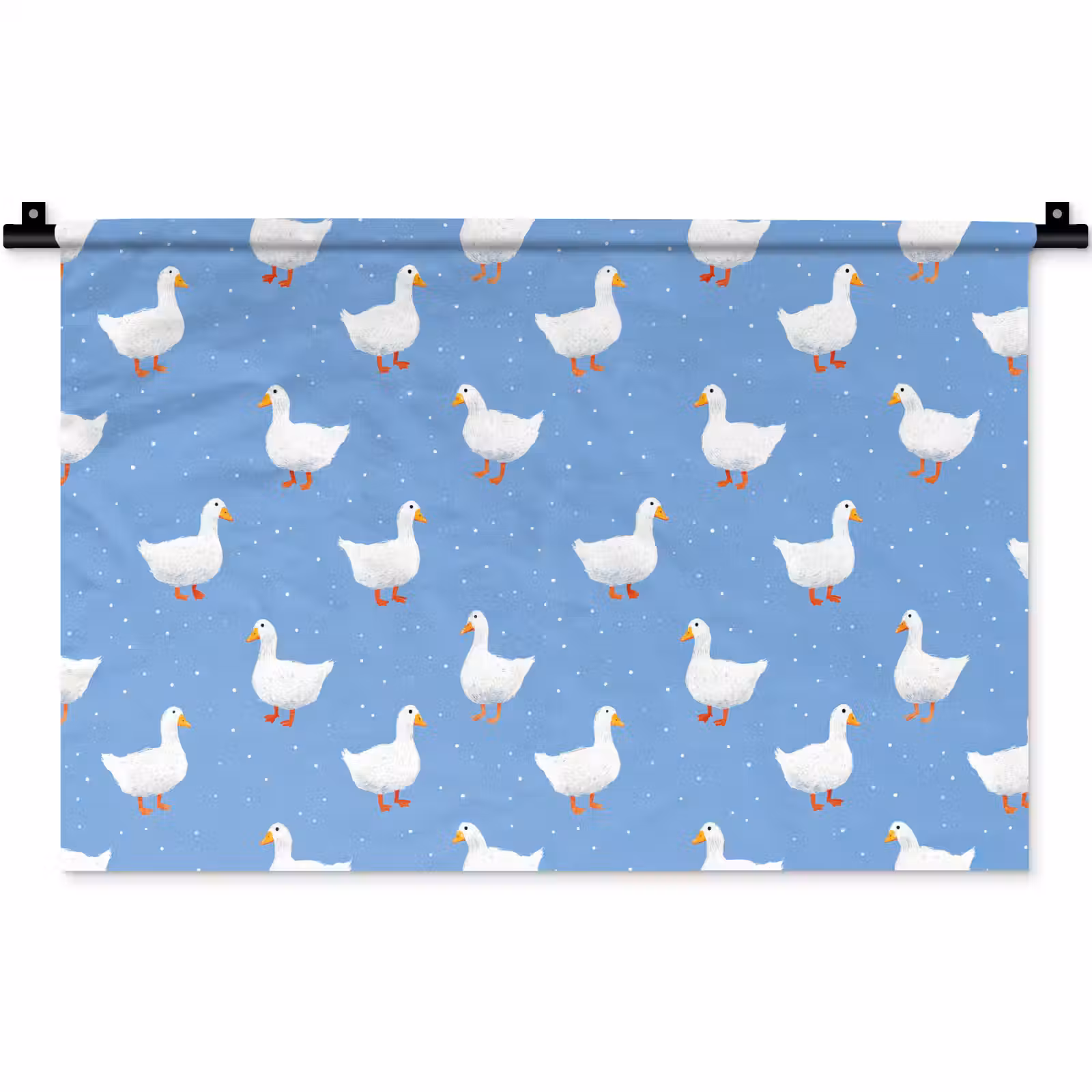 Wandkleed - Ganzen - Elegant - Blauw — 1