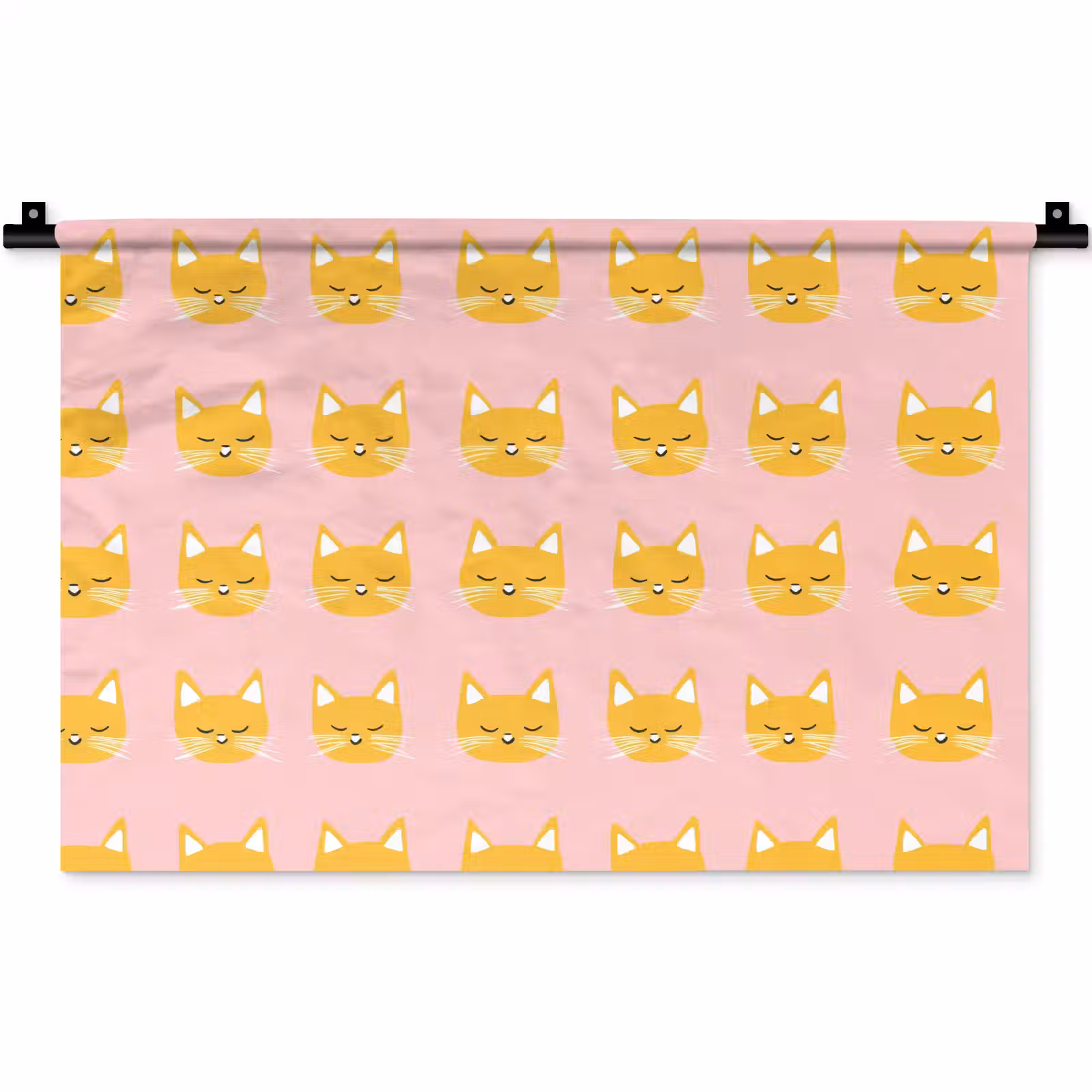 Wandkleed - Katten - Patroon - Roze — 1